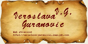 Veroslava Guranović vizit kartica